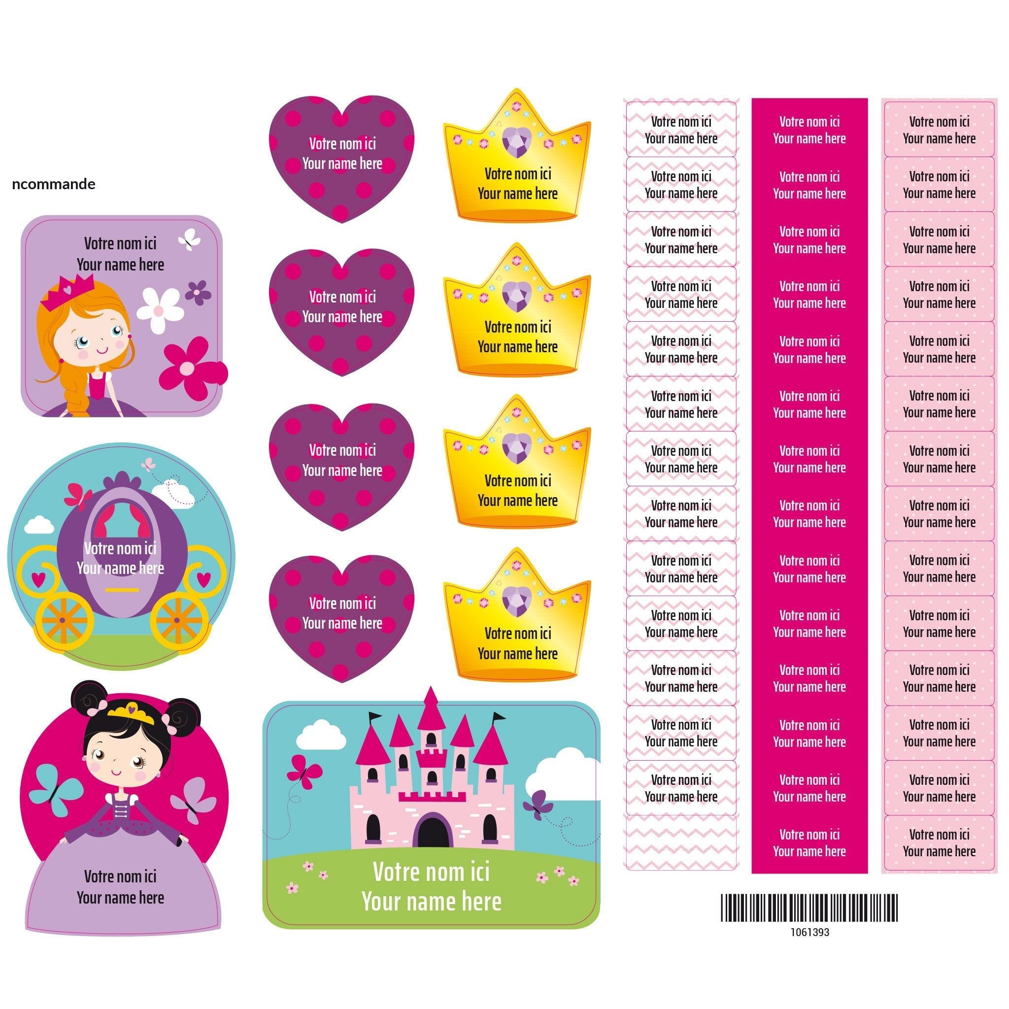 Printable Princess Name Tags