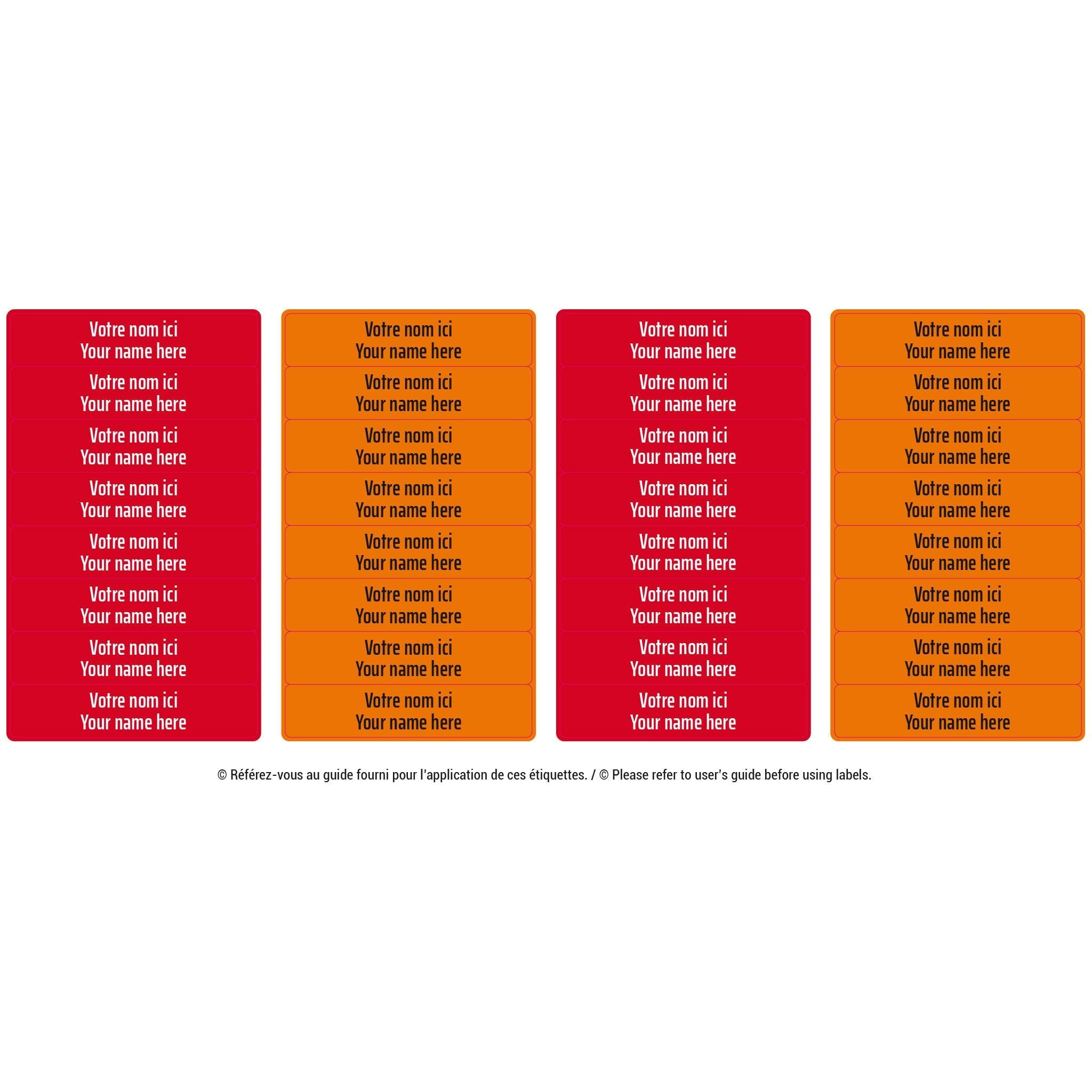 Mini Peel And Stick Custom Name Labels - Red – Maple Labels