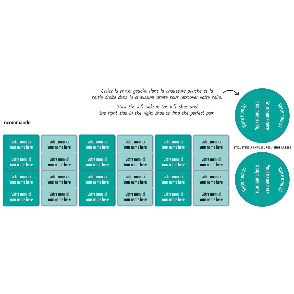 Mini Peel And Stick Custom Name Labels - Turquoise – Maple Labels
